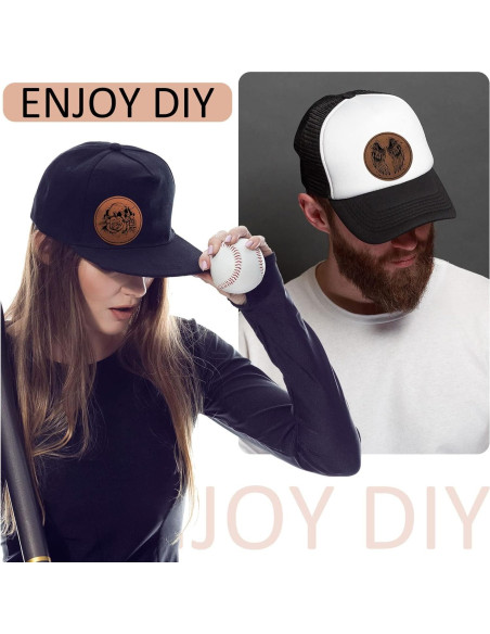 80 Parches de Cuero Sintético Juexica Redondos 6.35 cm