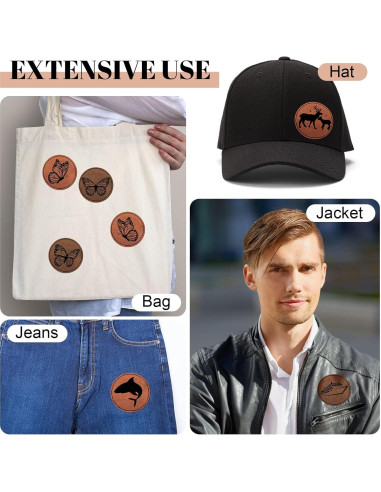 80 Parches de Cuero Sintético Juexica Redondos 6.35 cm