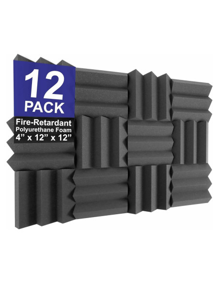 Paneles Acústicos Foam Factory 12 Piezas 30.48x30.48 cm