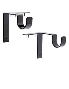 Soportes de Varilla de Cortina Kwik-Hang 1 Pulgada Negro - Sin Taladro