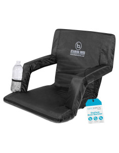 Silla de Estadio Reclinable Stadium Boss - Acolchada, 6 Posiciones, Negra