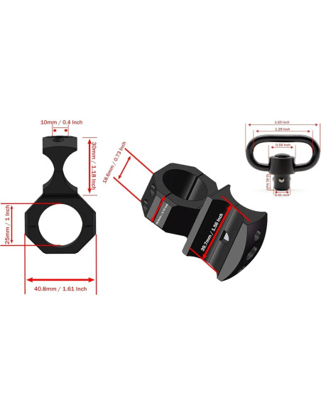 Abrazadera de Linterna de Escopeta Aluminio Táctico QD 12Ga