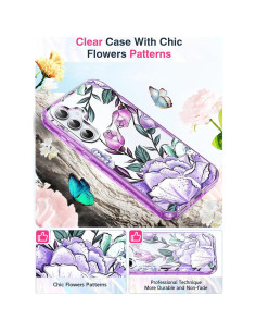 Funda LeYi para Samsung Galaxy A35 5G con Protector 9H Púrpura 2