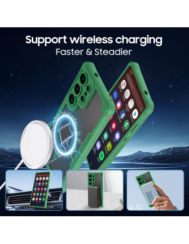 Funda protectora Teayoha para Samsung Galaxy S25 Ultra 5G verde