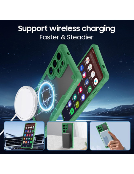 Funda protectora Teayoha para Samsung Galaxy S25 Ultra 5G verde