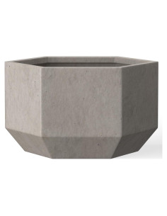 Maceta Hexagonal de Concreto Kante 20 cm con Drenaje