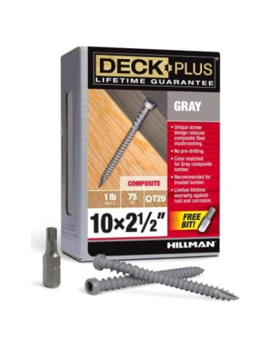 Tornillos para Deck Hillman 48439 10 x 6.35 cm Zinc Marrón