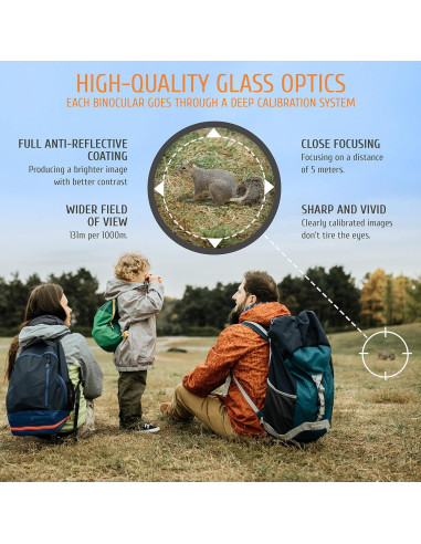 Binoculares BeBison para Niños 8x21 Compactos a Prueba de Golpes