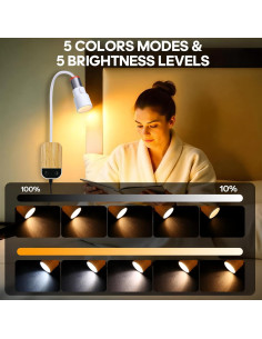 Luz de Lectura LED Montada en Pared ONXE - Batería Recargable 2