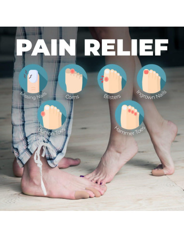 Protectores de Gel para Dedos Homergy - 6 Unidades Grandes Beige