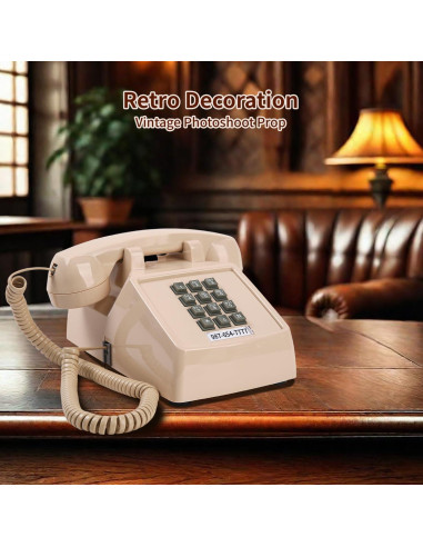 Teléfono de Escritorio Retro Beige Tradicional Americano 2500