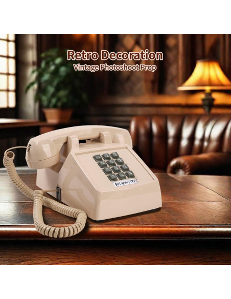 Teléfono de Escritorio Retro Beige Tradicional Americano 2500