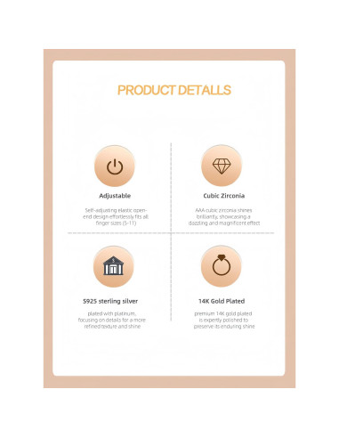 Anillo apilable ajustable Aimery 14K Oro Rosa 2 Piezas