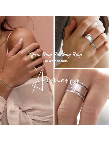Anillo apilable ajustable Aimery 14K Oro Rosa 2 Piezas
