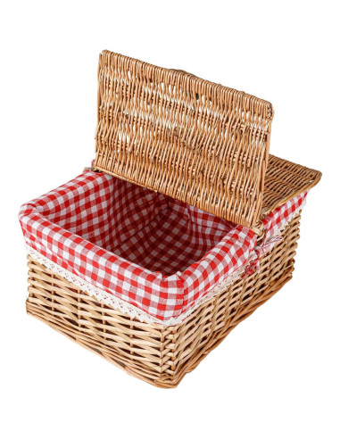Cesta de Picnic Rectangular THY Collectibles con Doble Tapa 100.6x73.7x48.3 cm