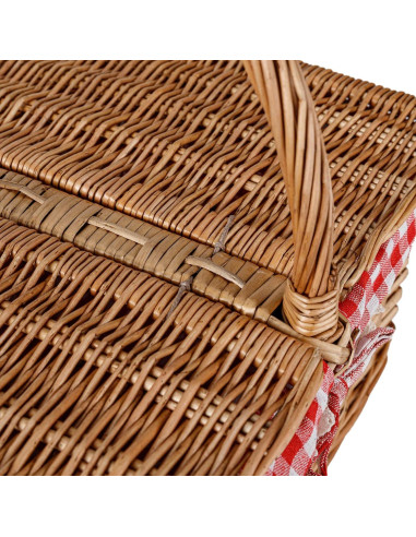Cesta de Picnic Rectangular THY Collectibles con Doble Tapa 100.6x73.7x48.3 cm