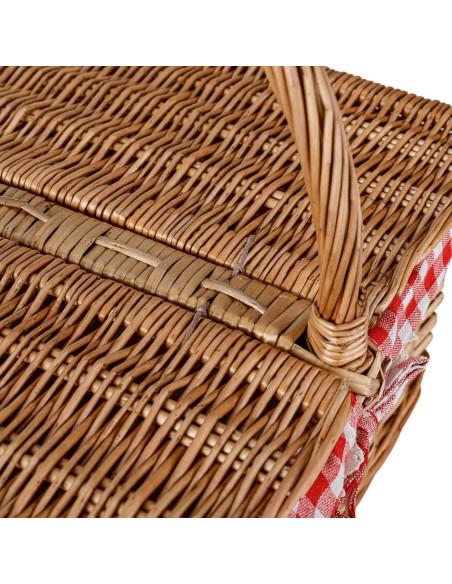 Cesta de Picnic Rectangular THY Collectibles con Doble Tapa 100.6x73.7x48.3 cm