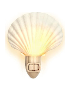 Luz Nocturna de Concha Blanca Nautical Crush Trading 13cm