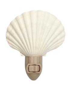 Luz Nocturna de Concha Blanca Nautical Crush Trading 13cm 2