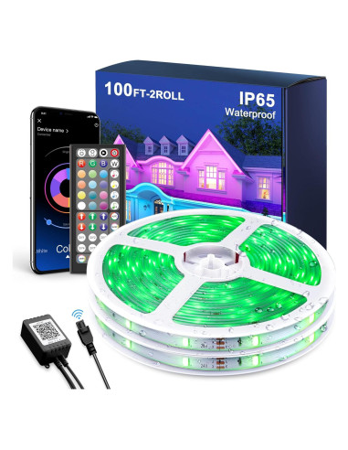 Luces de tira LED MuliVid 30.48m IP65 RGB control remoto