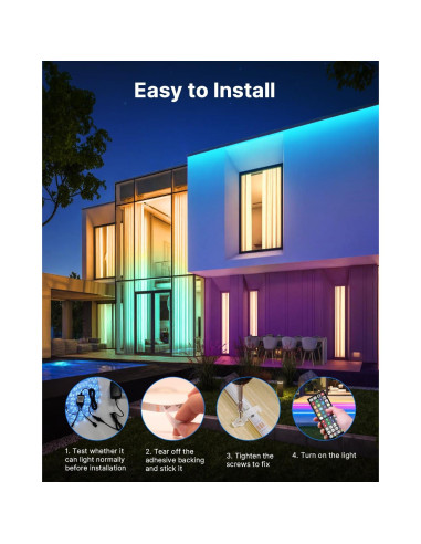 Luces de tira LED MuliVid 30.48m IP65 RGB control remoto