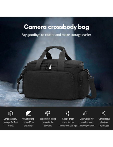 Bolsa de cámara Andoer impermeable 39x20x18cm para DSLR