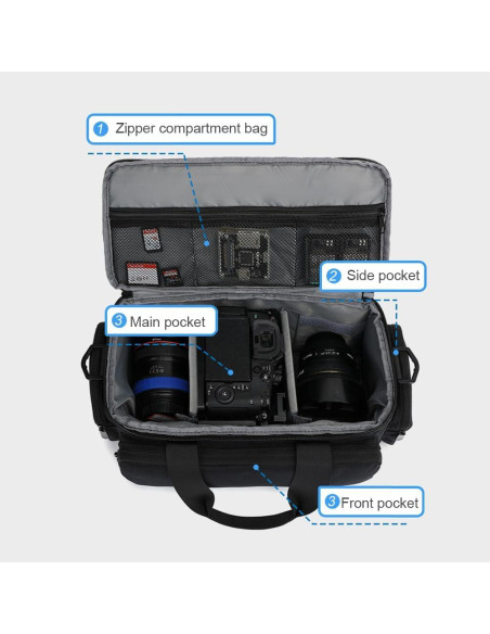 Bolsa de cámara Andoer impermeable 39x20x18cm para DSLR