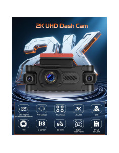 Cámara Dash 4 Canales EKAT 2K Frontal 1080P Trasera WiFi 2