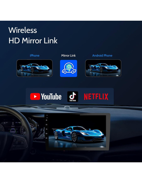 Estéreo de coche Haudio 10.1" Doble Din CarPlay Android Auto