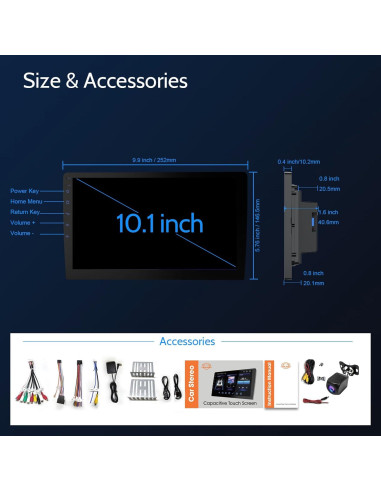 Estéreo de coche Haudio 10.1" Doble Din CarPlay Android Auto