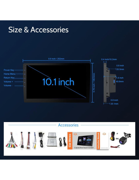 Estéreo de coche Haudio 10.1" Doble Din CarPlay Android Auto