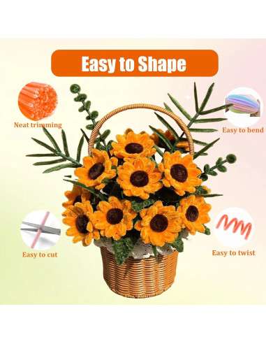 Juego de 400 Limpiapipas Girasol LansinLife para Manualidades