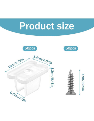 50 Clips de Luz LED Piriuuo para Tiras de 5-6mm Transparentes