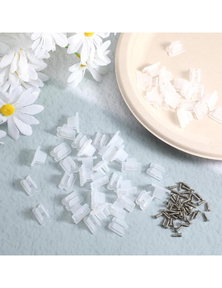 50 Clips de Luz LED Piriuuo para Tiras de 5-6mm Transparentes