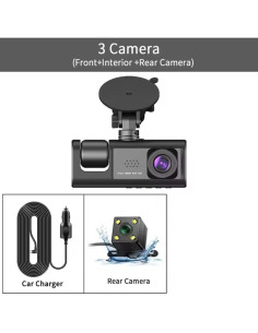 Cámara de tablero triple 1080P RNSS con visión nocturna 2