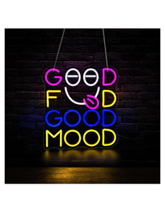 Letrero Neón Buena Comida Buen Ánimo Qetibwk 39x25 cm