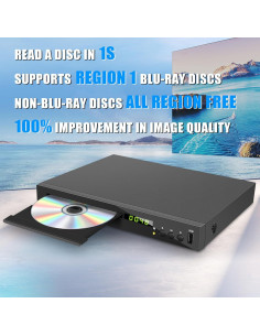 Reproductor Blu-ray JOVELL HD 1080P, Reg. A, HDMI, USB 2