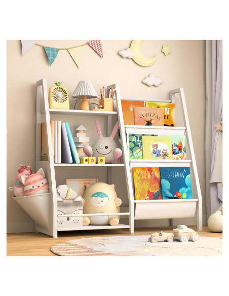 Estantería Infantil Infurnic 3 Niveles con Bolsillo Organizador