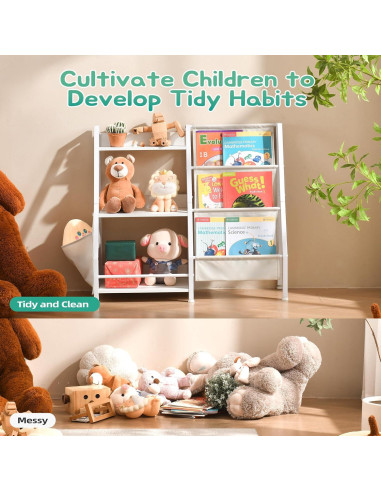 Estantería Infantil Infurnic 3 Niveles con Bolsillo Organizador