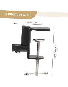 Abrazadera de Micrófono Ajustable BESPORTBLE - Metal Negro 2