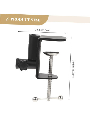 Abrazadera de Micrófono Ajustable BESPORTBLE - Metal Negro