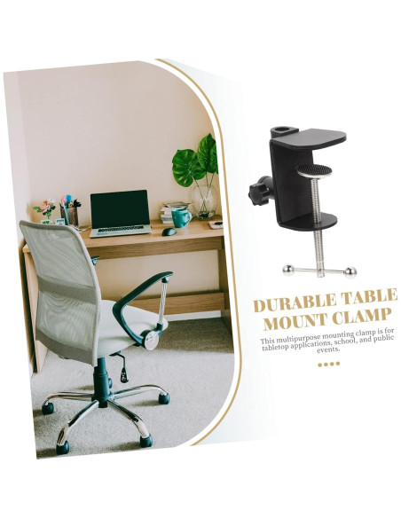 Abrazadera de Micrófono Ajustable BESPORTBLE - Metal Negro