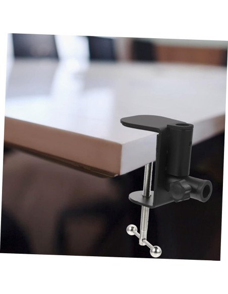 Abrazadera de Micrófono Ajustable BESPORTBLE - Metal Negro