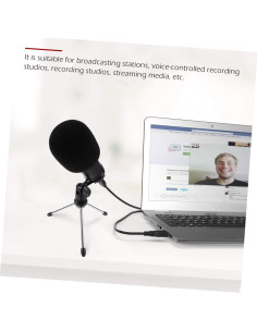 Micrófono Condensador USB Cardioide Milisten para PC - Negro 2
