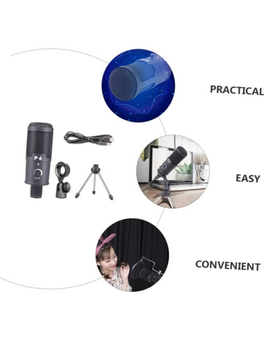 Micrófono Condensador USB Cardioide Milisten para PC - Negro