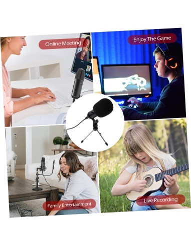 Micrófono Condensador USB Cardioide Milisten para PC - Negro