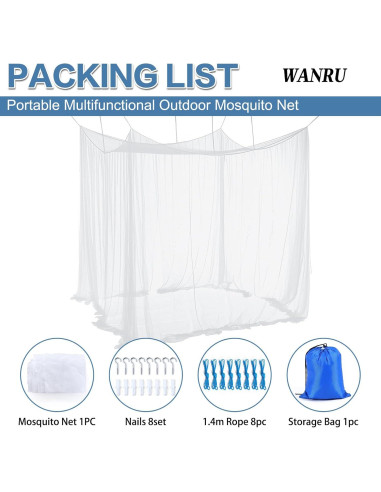 Red para Mosquitos Extra Grande WANRU 210x210x220cm para Patio