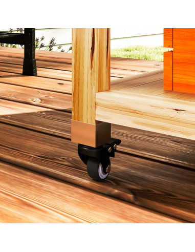 Carrito de Parrilla Outsunny Madera Natural con Acero Inoxidable