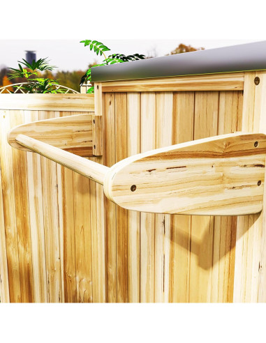 Carrito de Parrilla Outsunny Madera Natural con Acero Inoxidable