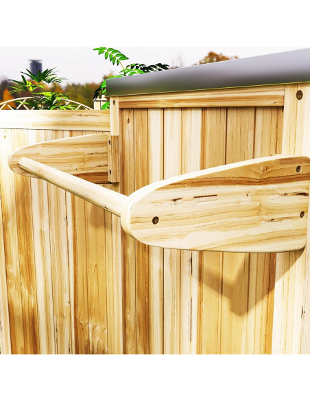 Carrito de Parrilla Outsunny Madera Natural con Acero Inoxidable